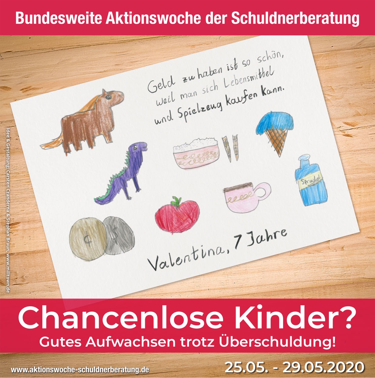 Plakatmotiv der Aktionswoche Schuldnerberatung 2020.