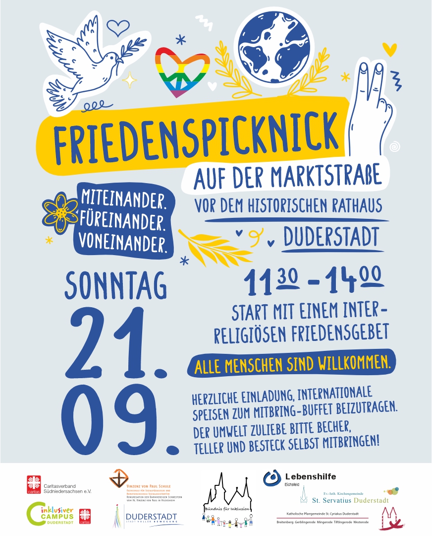 Plakat Friedenspicknick 2025 in Duderstadt